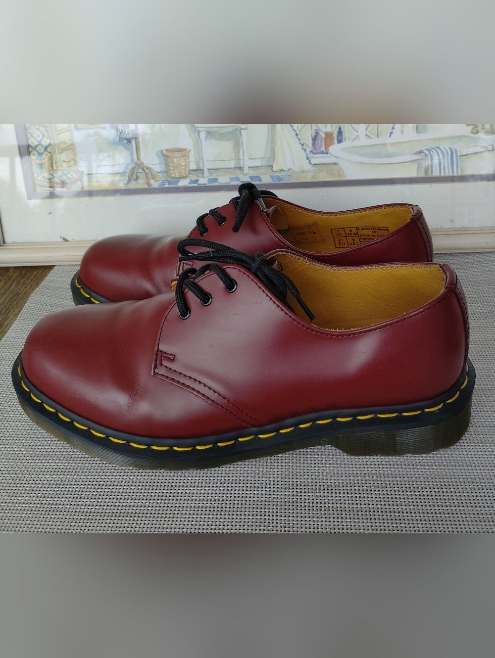 Women's Doc Martens "1461" Cherry Red Smooth Leather Oxfords. Women's Size 9.